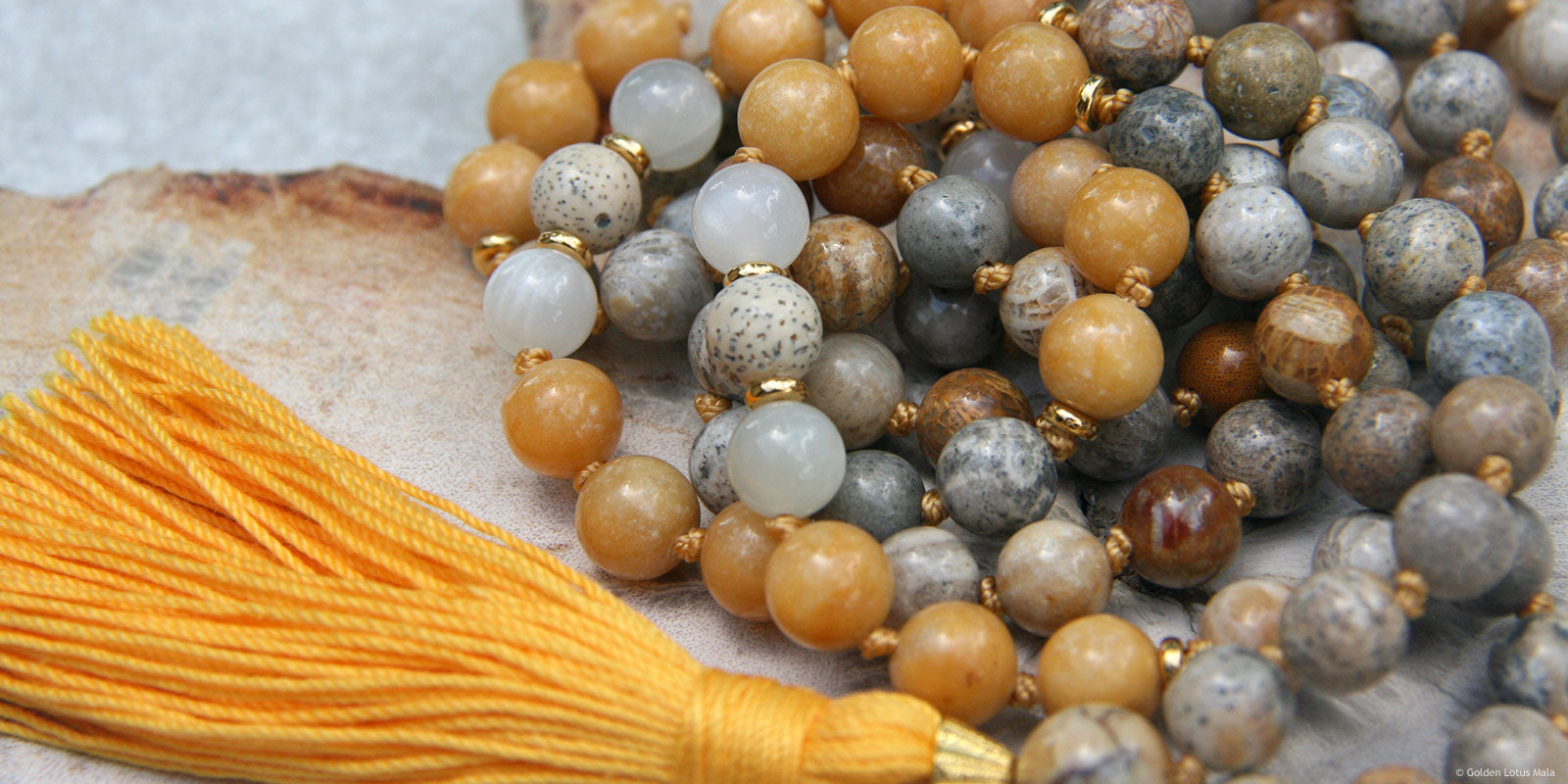 Surya Mala - Golden Lotus Mala