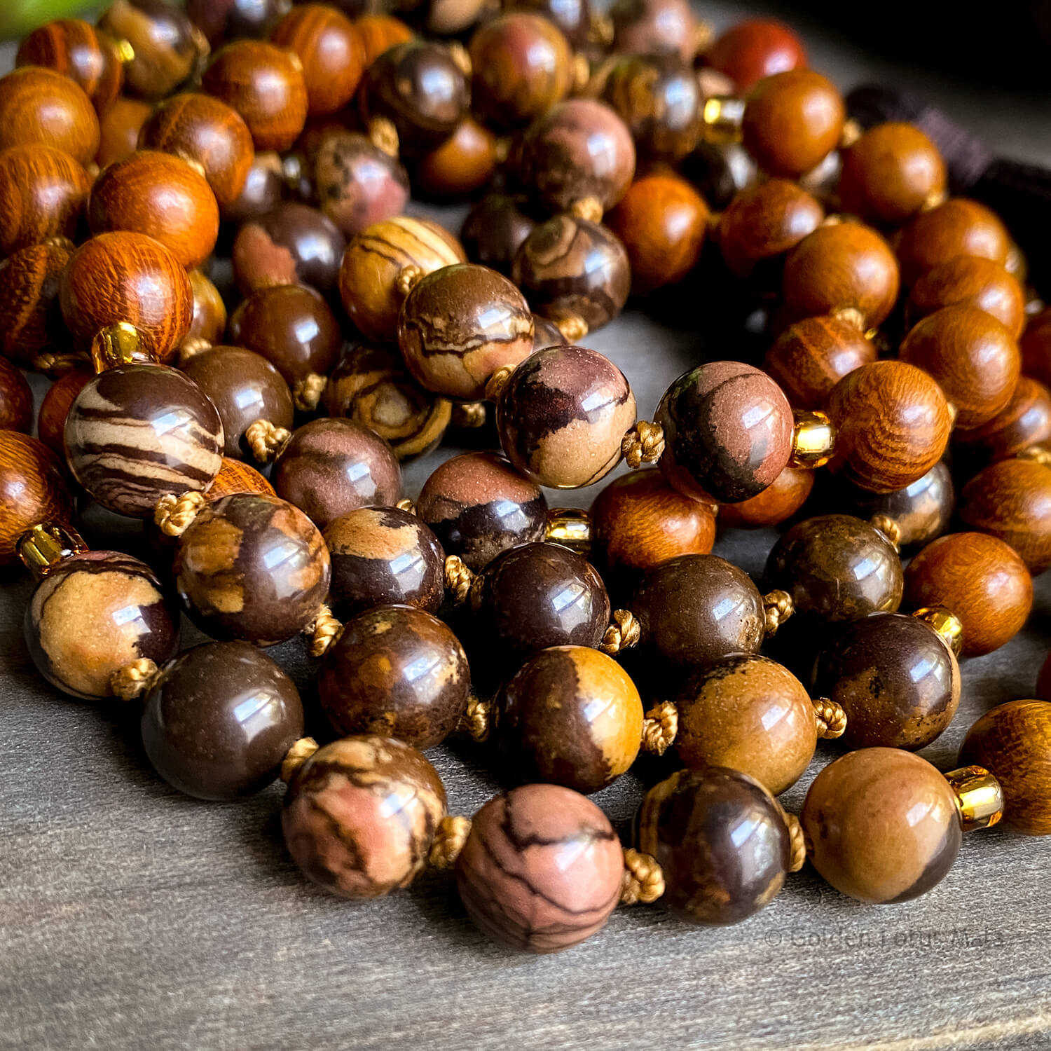 Sacred Earth Mala - Outback Jasper & Redwood