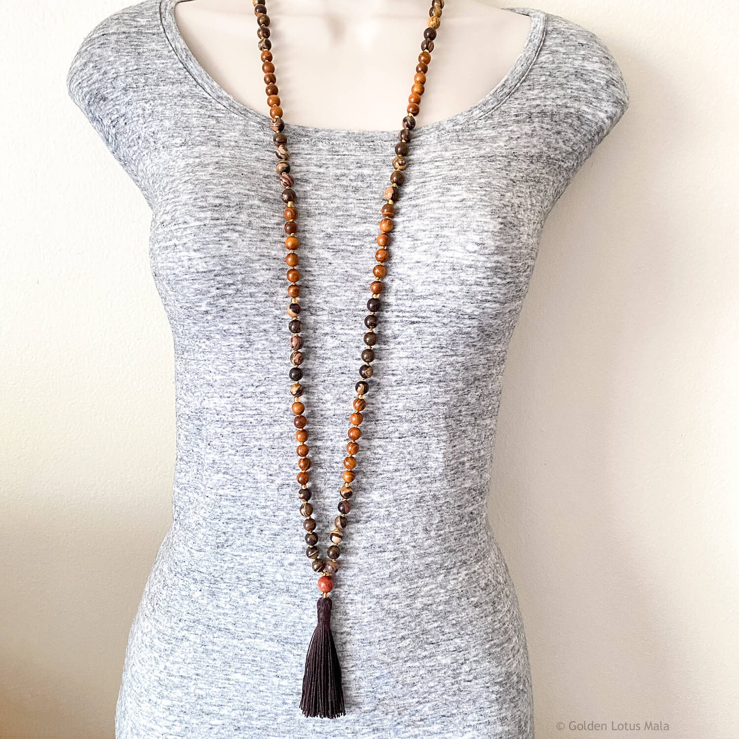 Sacred Earth Mala - Outback Jasper & Redwood