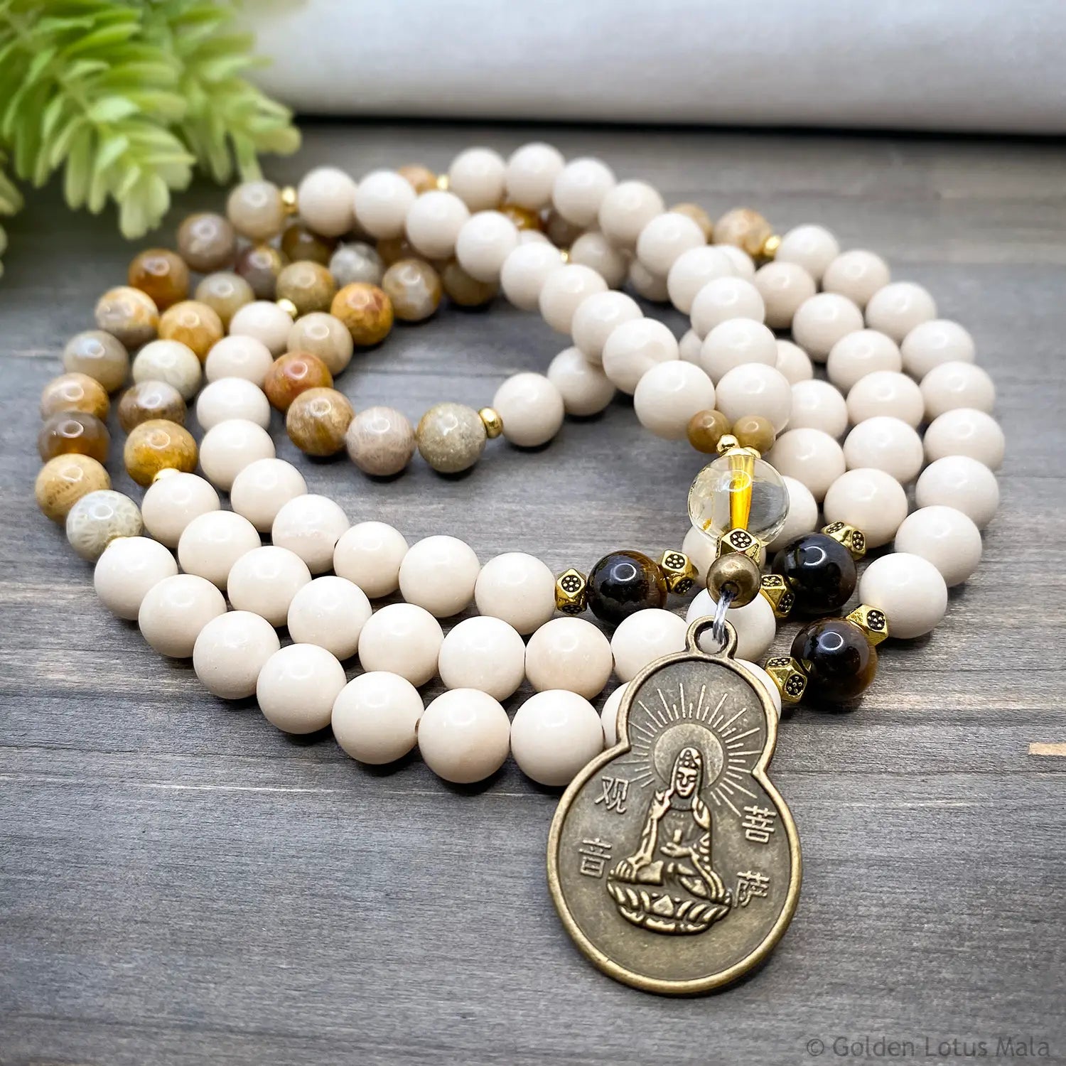 Guan Yin Mala Beads Necklace - Compassion & Renewal