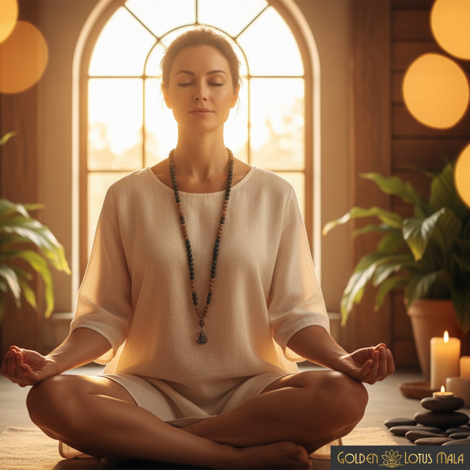 Karmic Effects Mala - Canadian Jade, Bronzite, Sandalwood