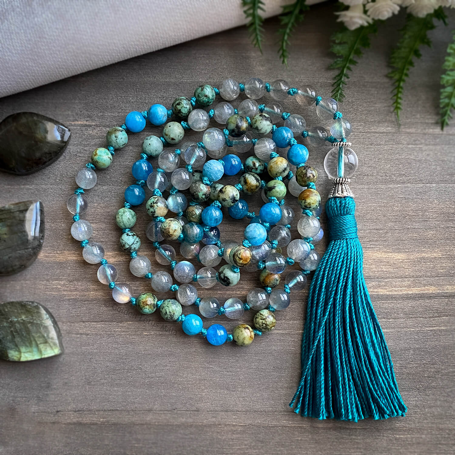 Universal Energy Mala - Labradorite, Turquoise, Apatite, Quartz