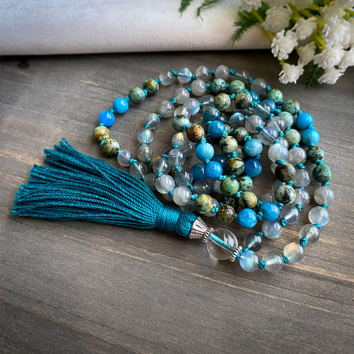 Universal Energy Mala - Labradorite, Turquoise, Apatite, Quartz