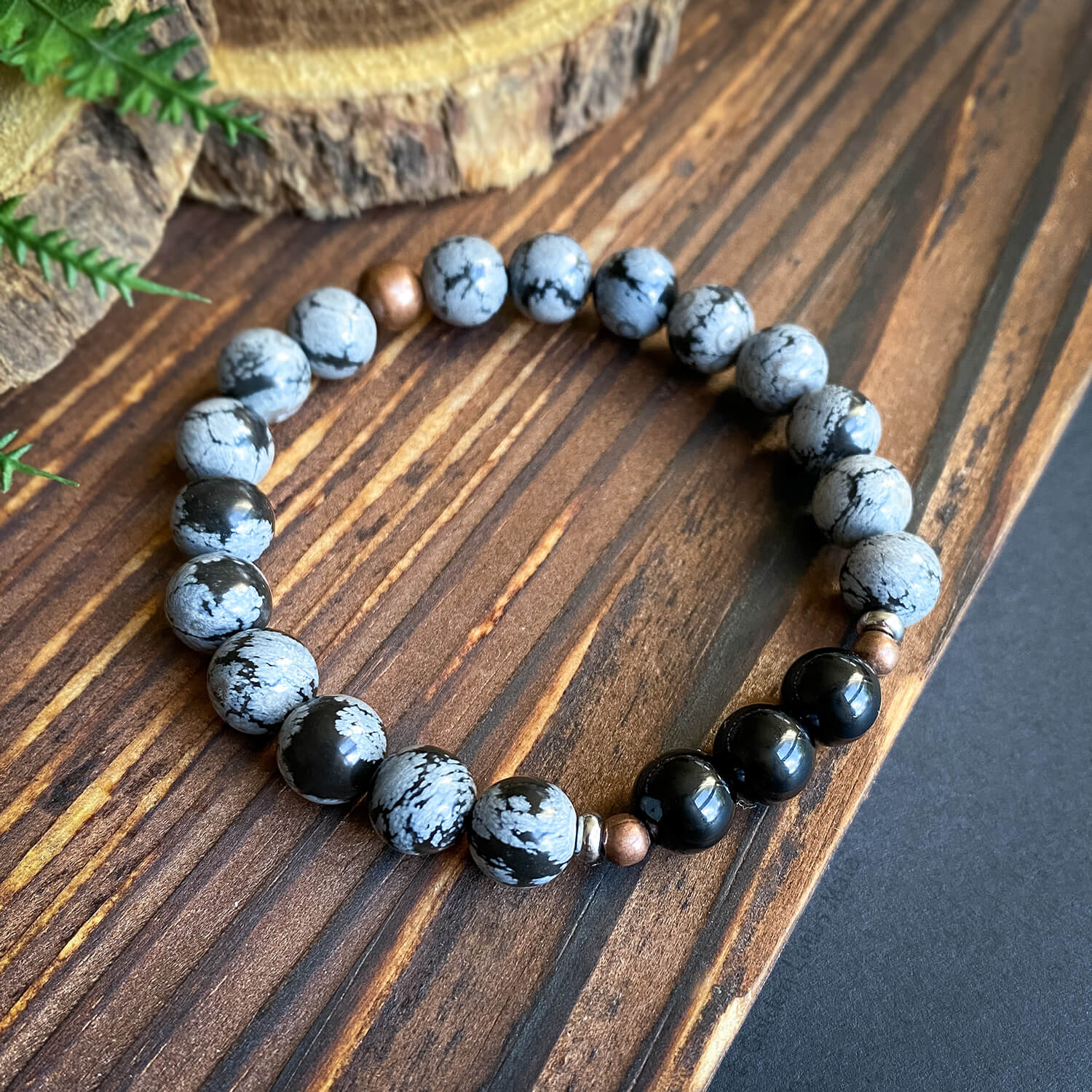 Protection Bracelet - Snowflake Obsidian