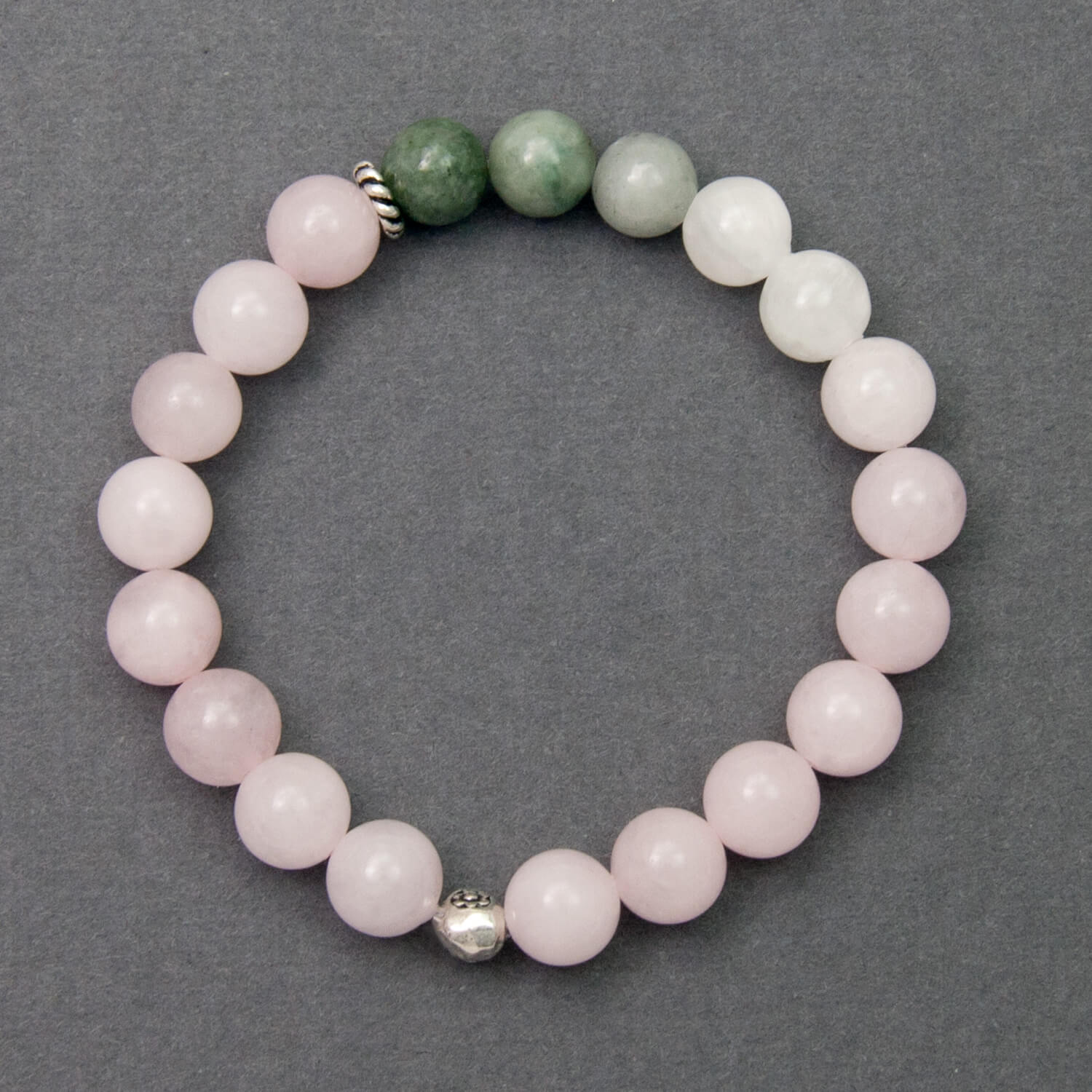 Inner Peace Bracelet - Rose Quartz, Jade, Selenite