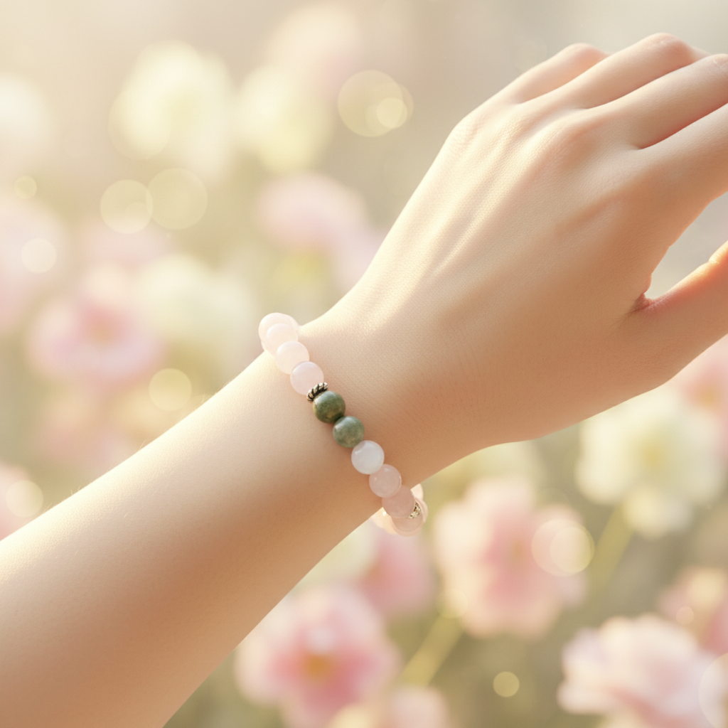 Inner Peace Bracelet - Rose Quartz, Jade, Selenite