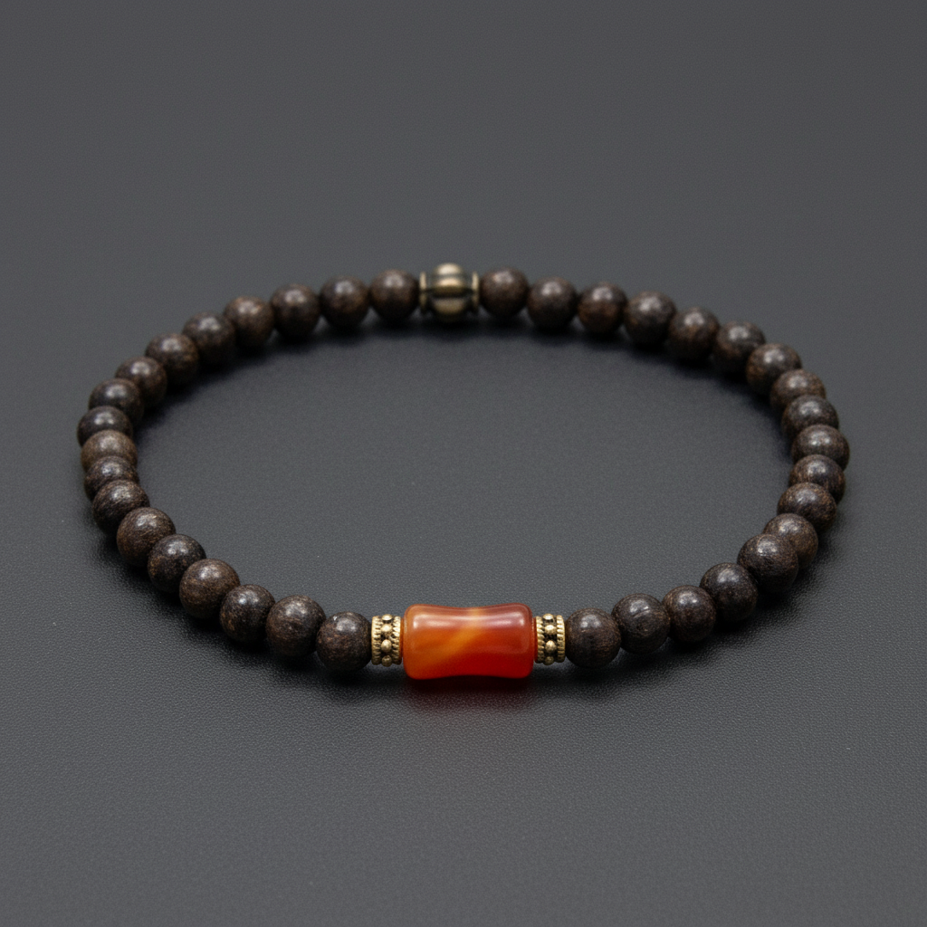 Vitality Bracelet, Bronzite and Carnelian