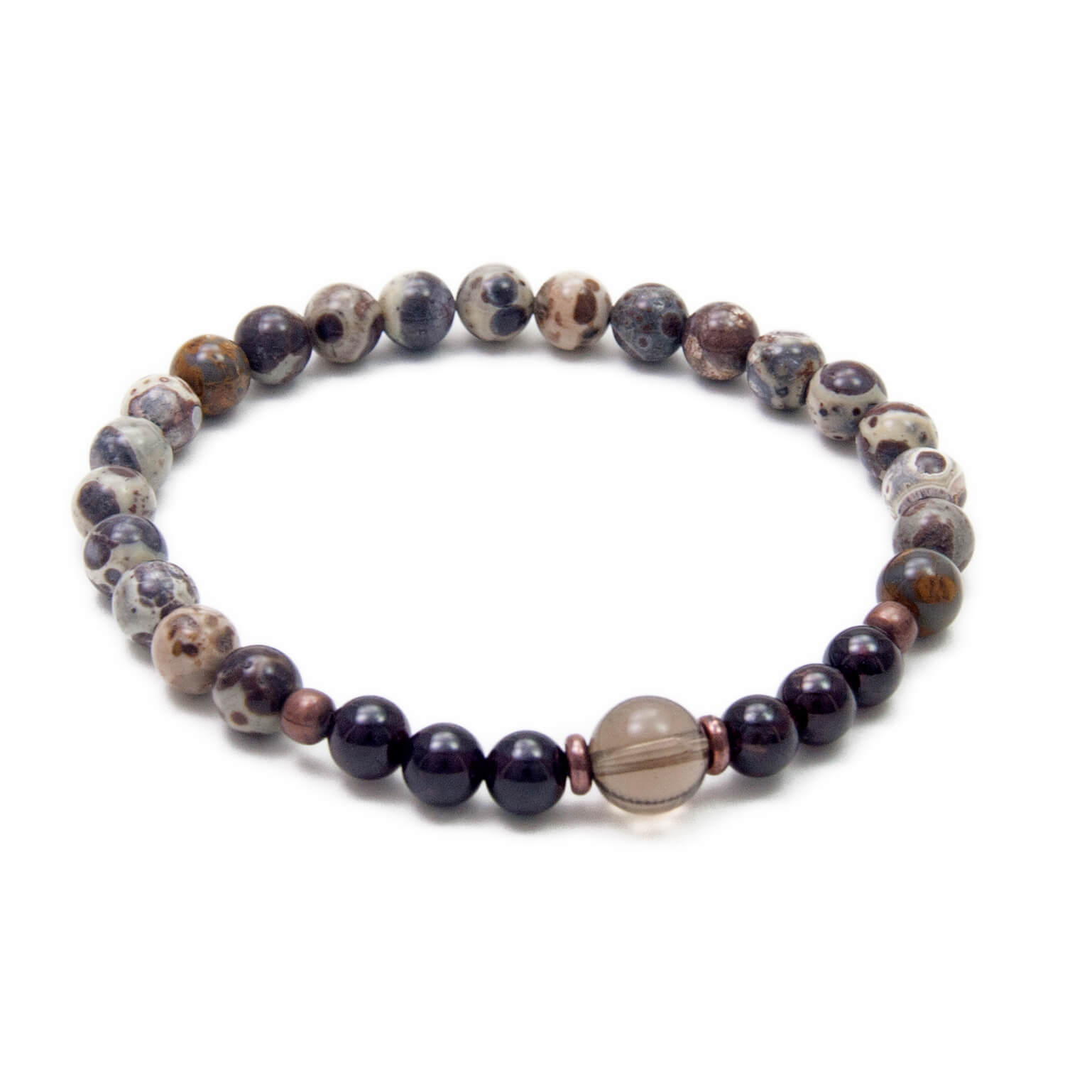 Manifesting Bracelet, Jasper and Garnet with Smoky Quartz