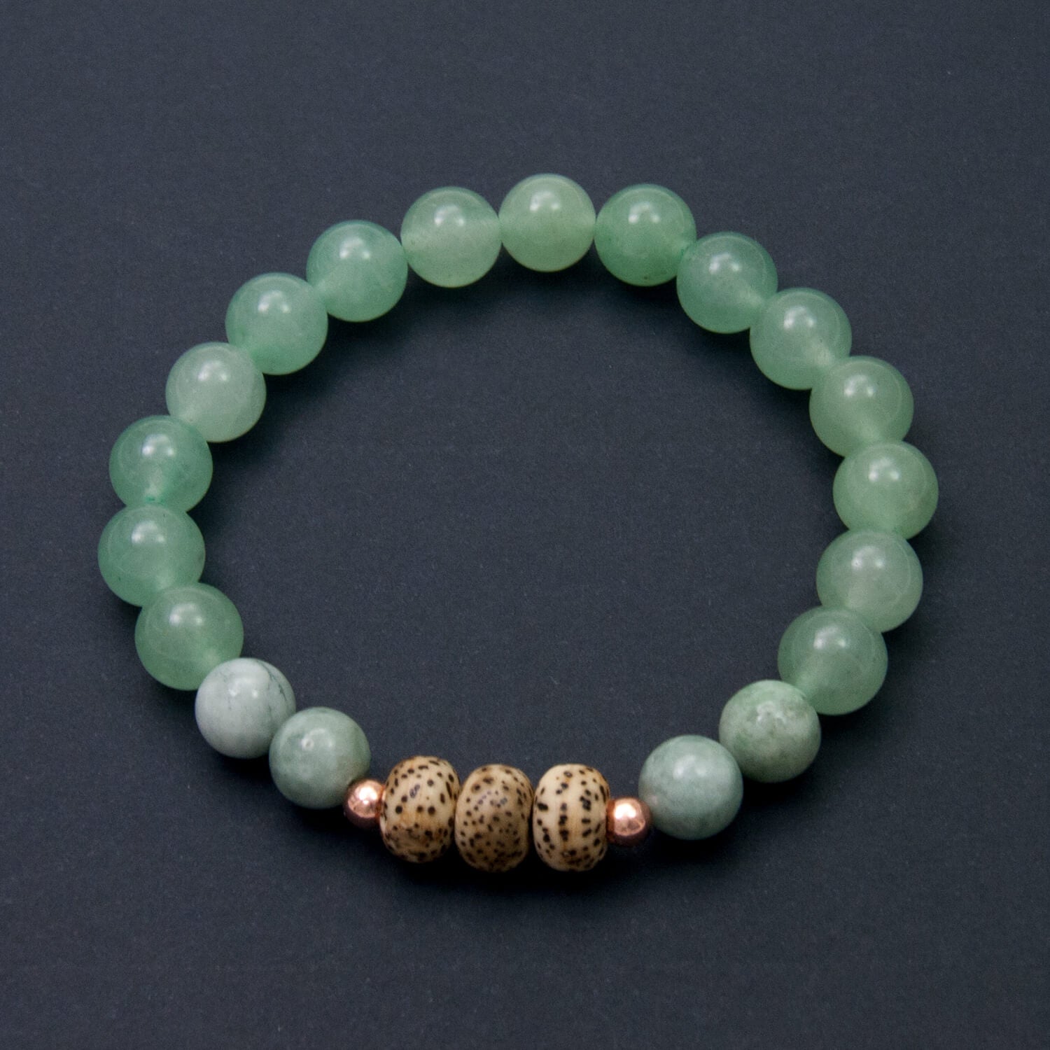Prosperity Bracelet, Bodhi Seed, Burma Jade and Aventurine