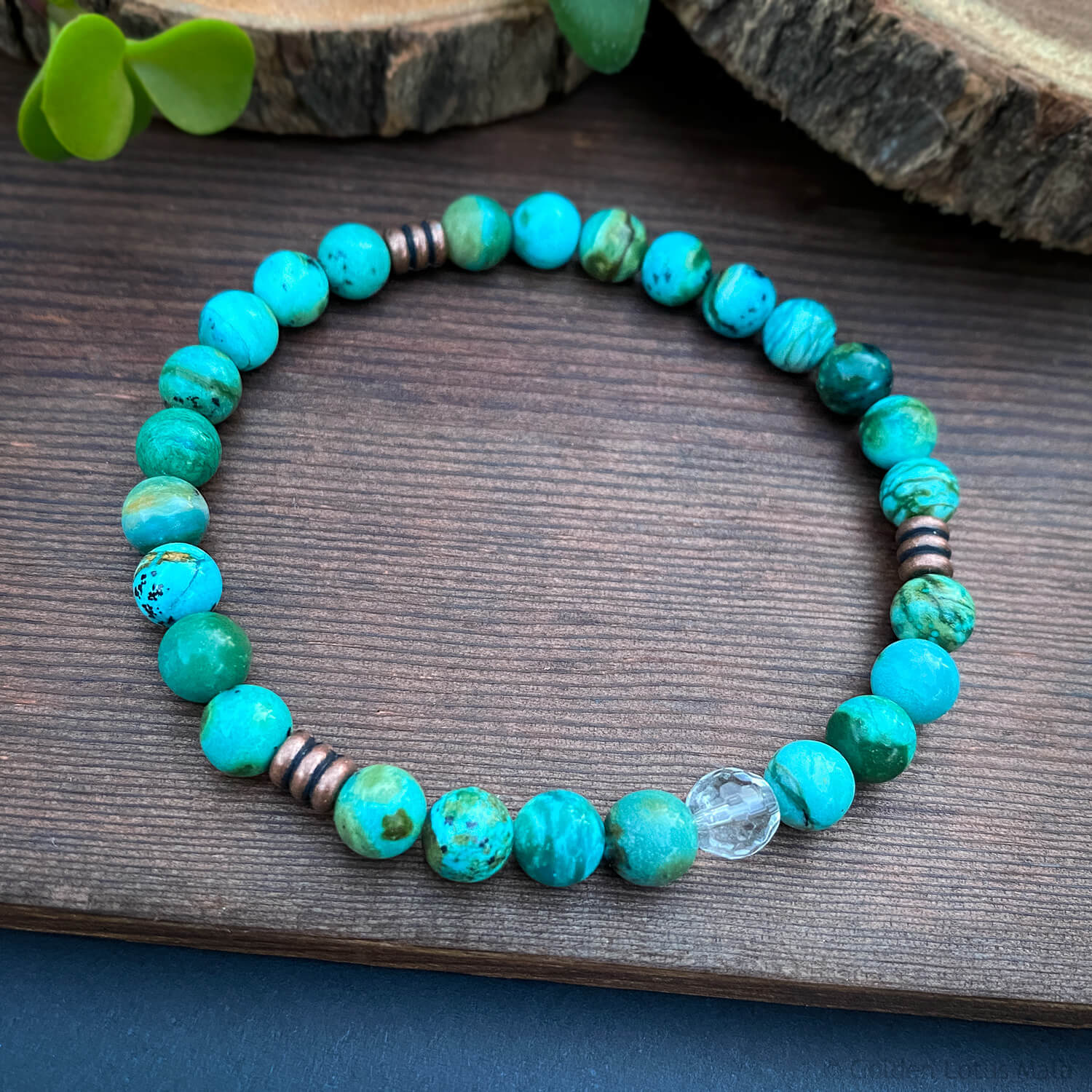 Chrysocolla & Quartz Bracelet – Clarity & Truth