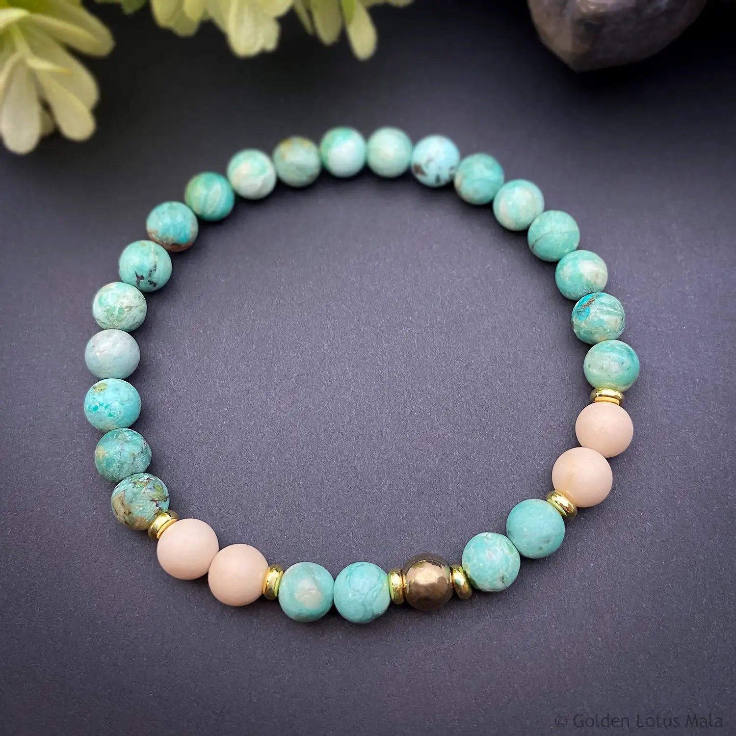 Turquoise Bracelet with Fossil & Pyrite AAA Grade