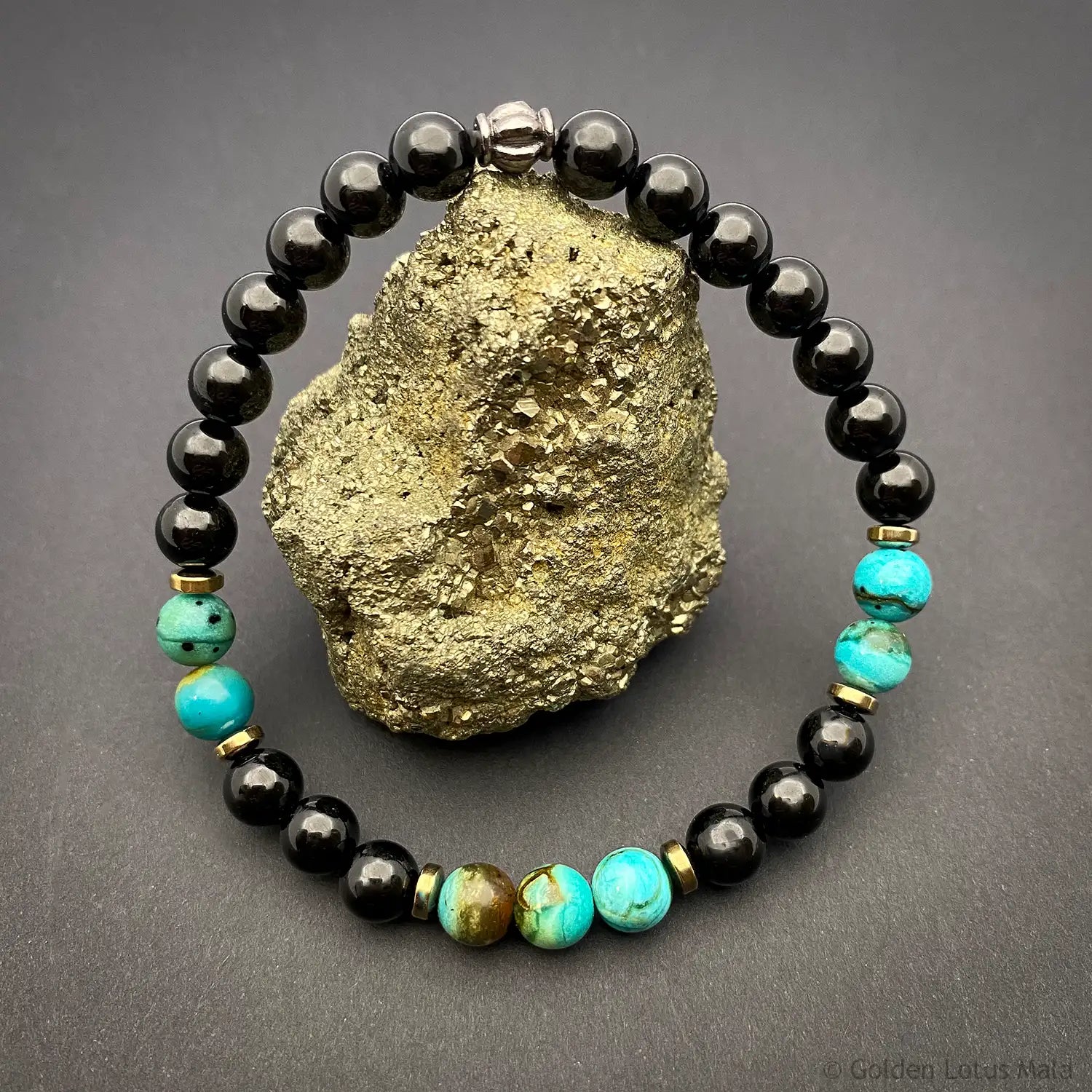 Tourmaline and Chrysocolla Bracelet
