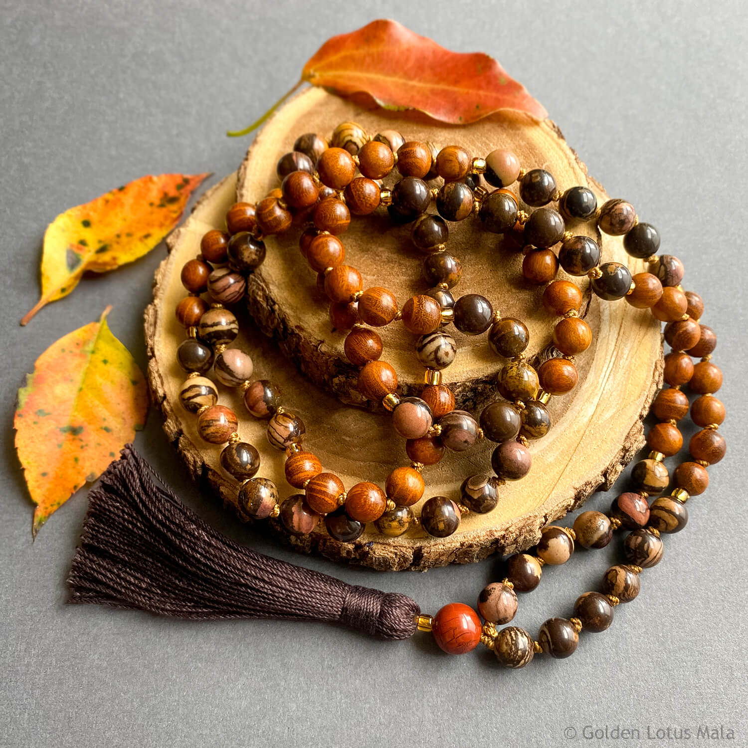 Sacred Earth Mala - Outback Jasper & Redwood