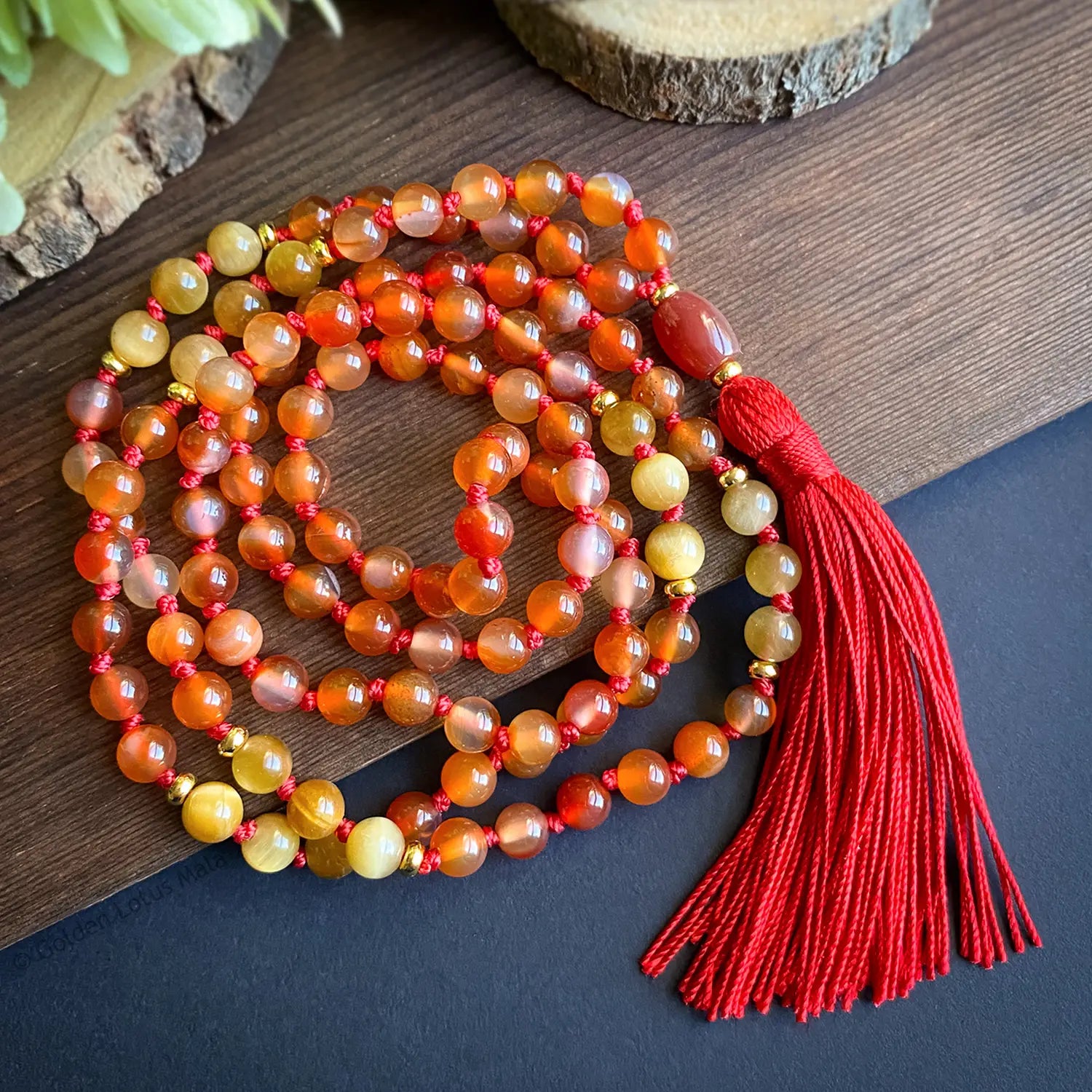I Am Focused Mala - Carnelian & Tigers Eye