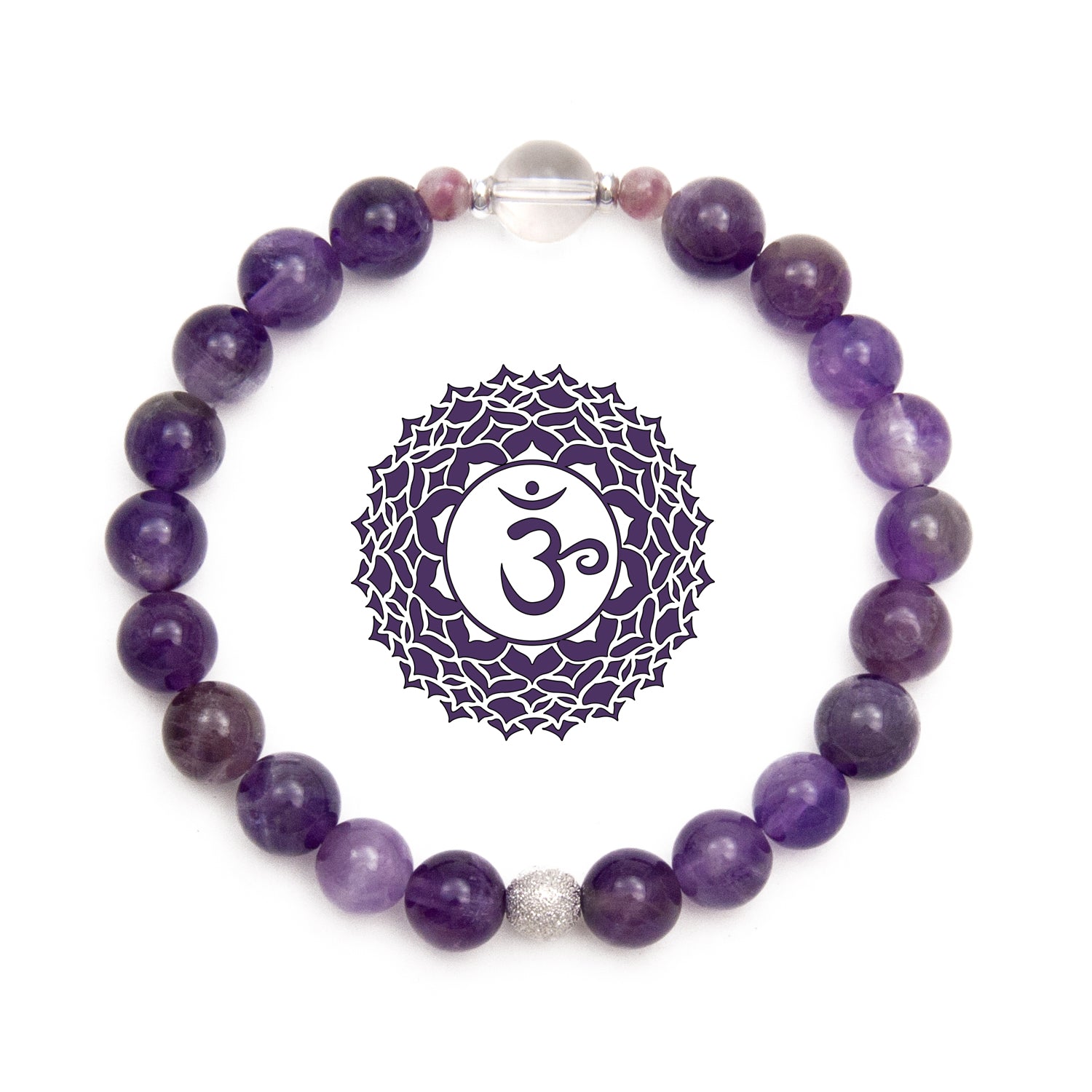 Crown Chakra Gemstone Bracelet by Golden Lotus Mala