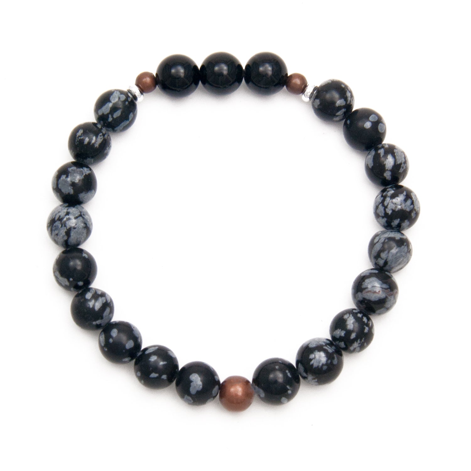 Snowflake Obsidian & Onyx Bracelet
