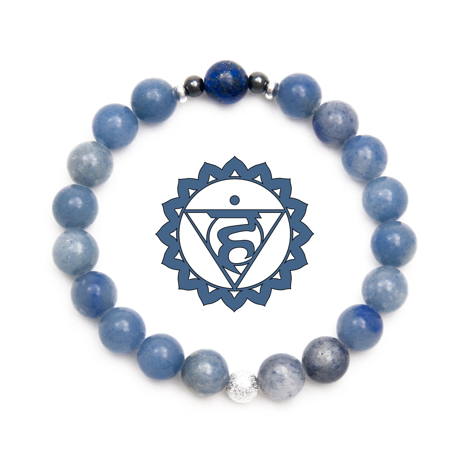 Throat Chakra Gemstone Bracelet by Golden Lotus Mala