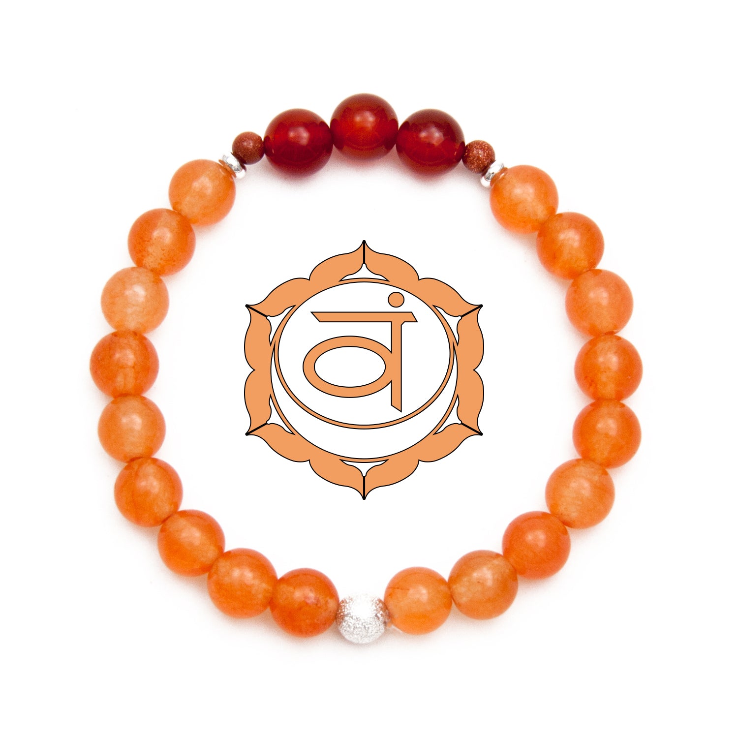Sacral Chakra Gemstone Bracelet by Golden Lotus Mala
