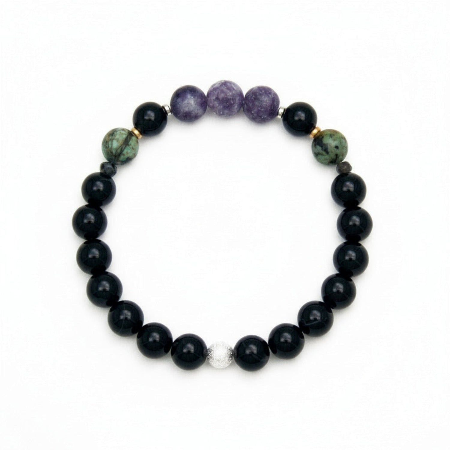 Quiet Mind Bracelet - Lepidolite & Onyx