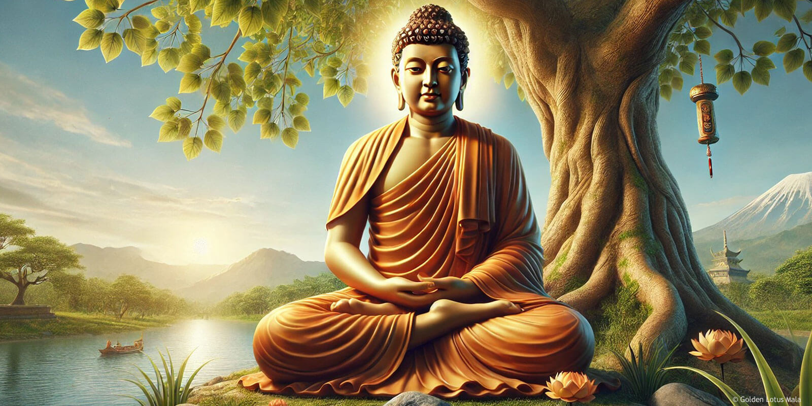 Buddha sits under the Bodhi Tree