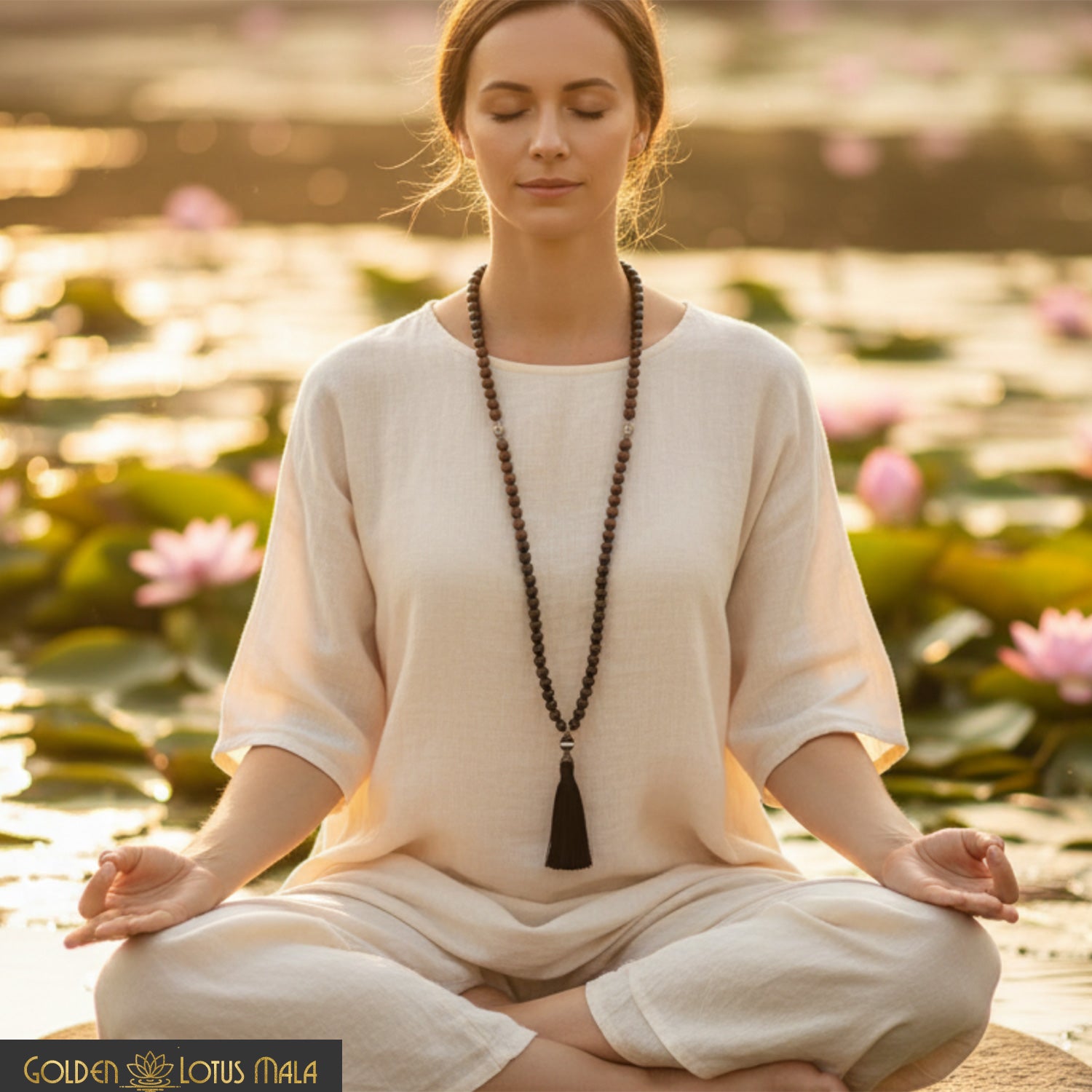 Eye of Clarity Mala - Ebony, Rosewood, Tibetan Dzi