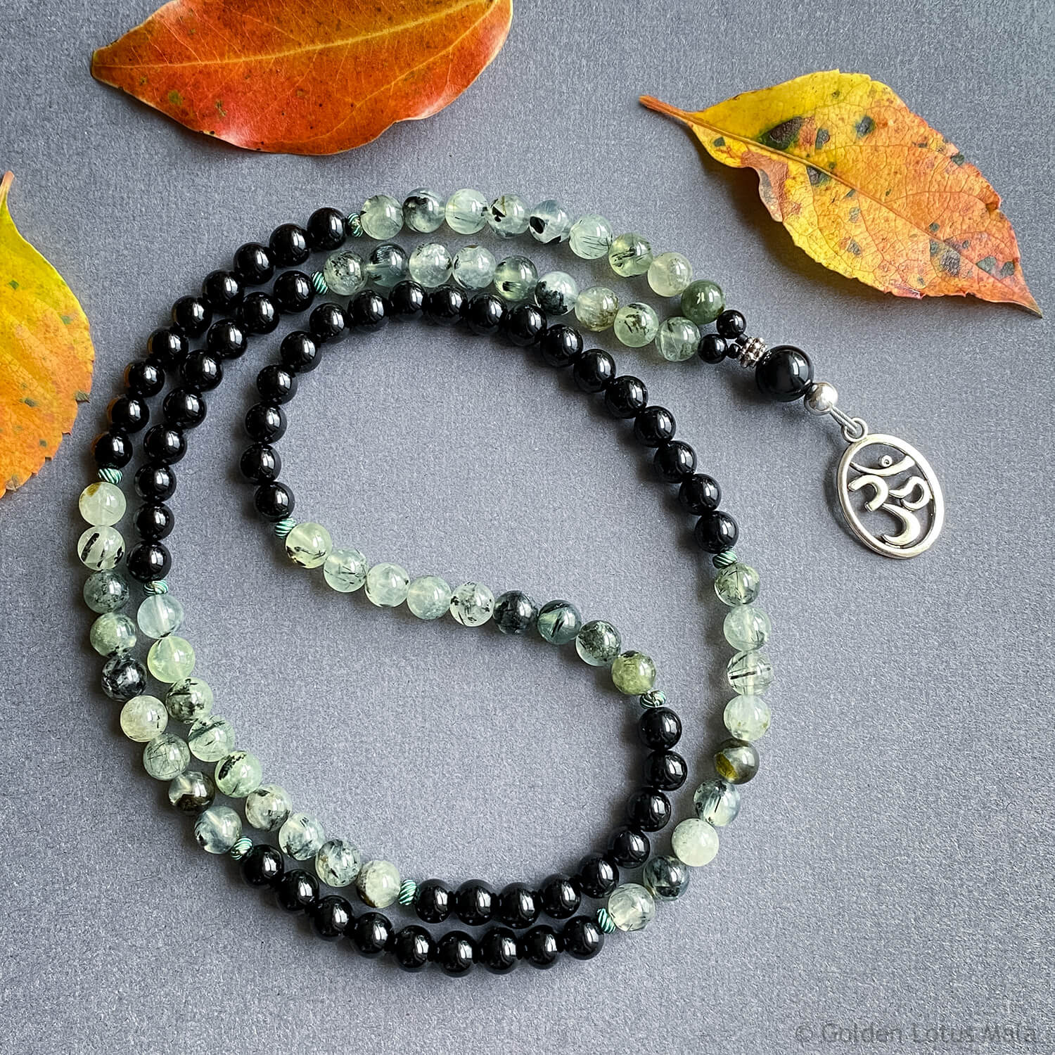 I Am Infinite Mala - Prehnite & Onyx