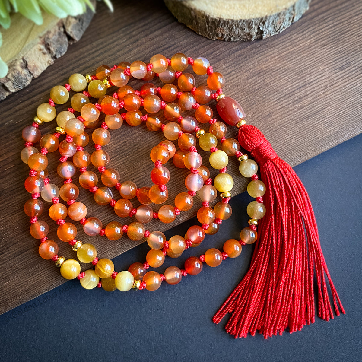 I Am Focused Mala - Carnelian &amp; Tigers Eye