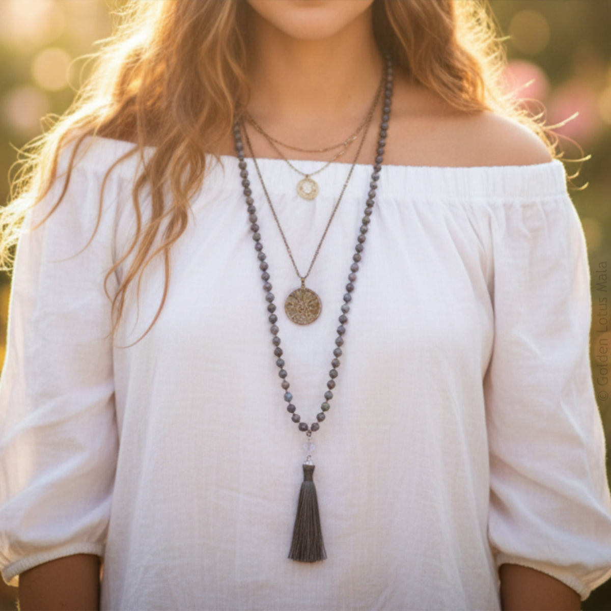 Heart-Centered Mala Ruby Kyanite Fuchsite