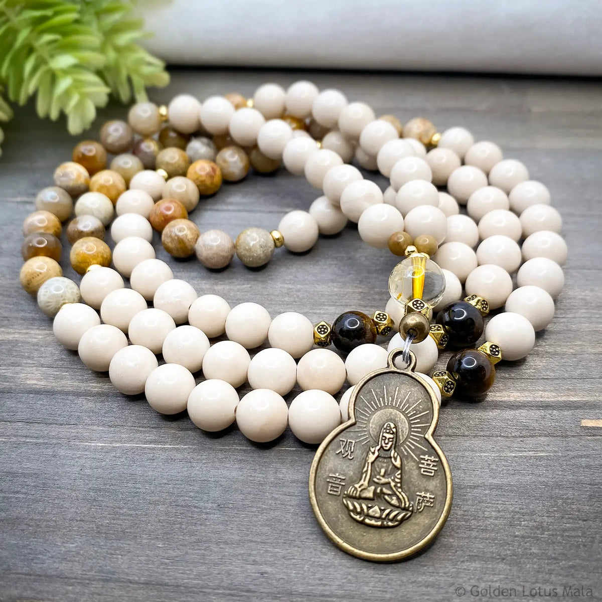 Guan Yin Mala Beads Necklace - Compassion &amp; Renewal