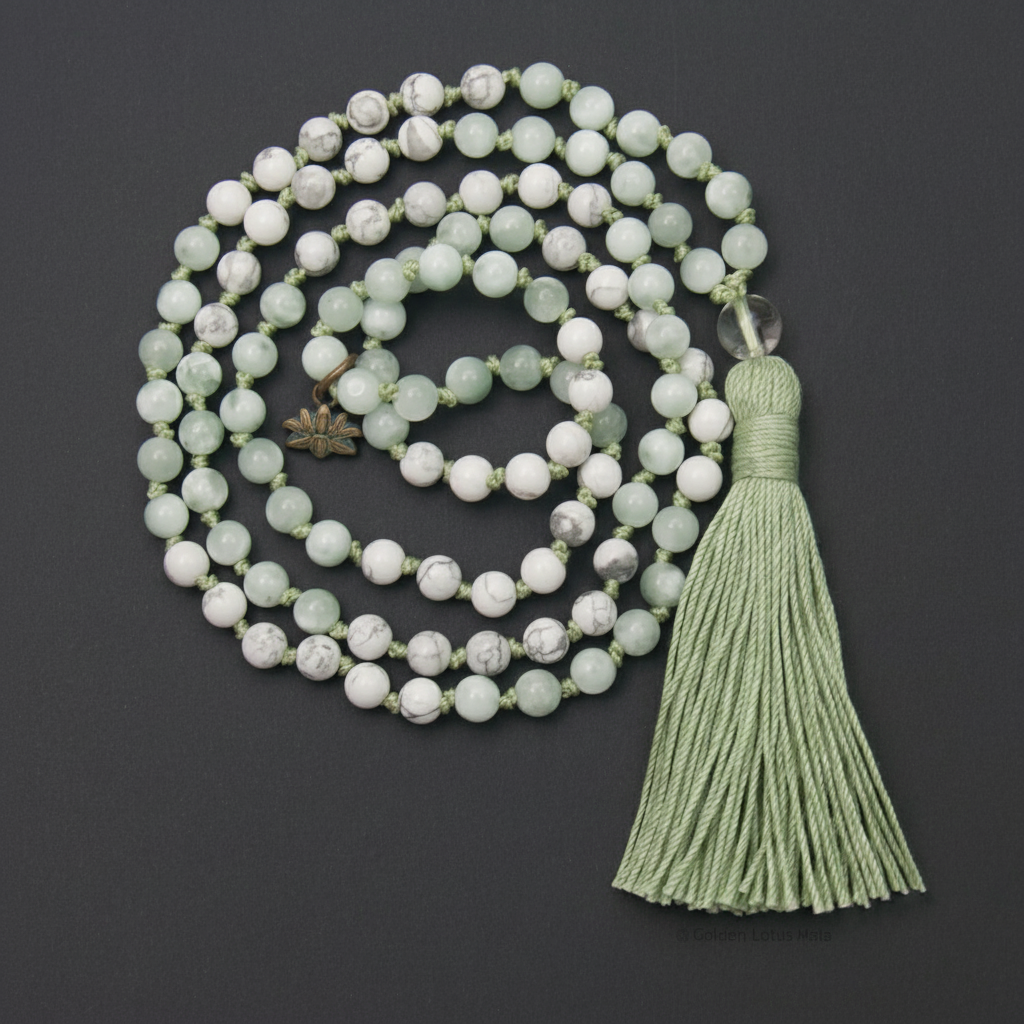 Inner Joy Mala - Moonstone, Howlite