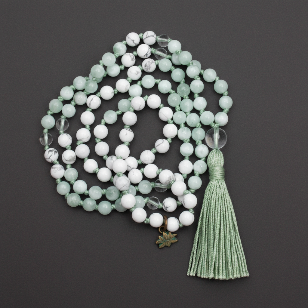 Inner Joy Mala - Moonstone, Howlite