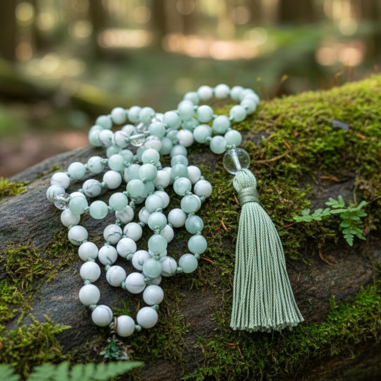 Inner Joy Mala - Moonstone, Howlite