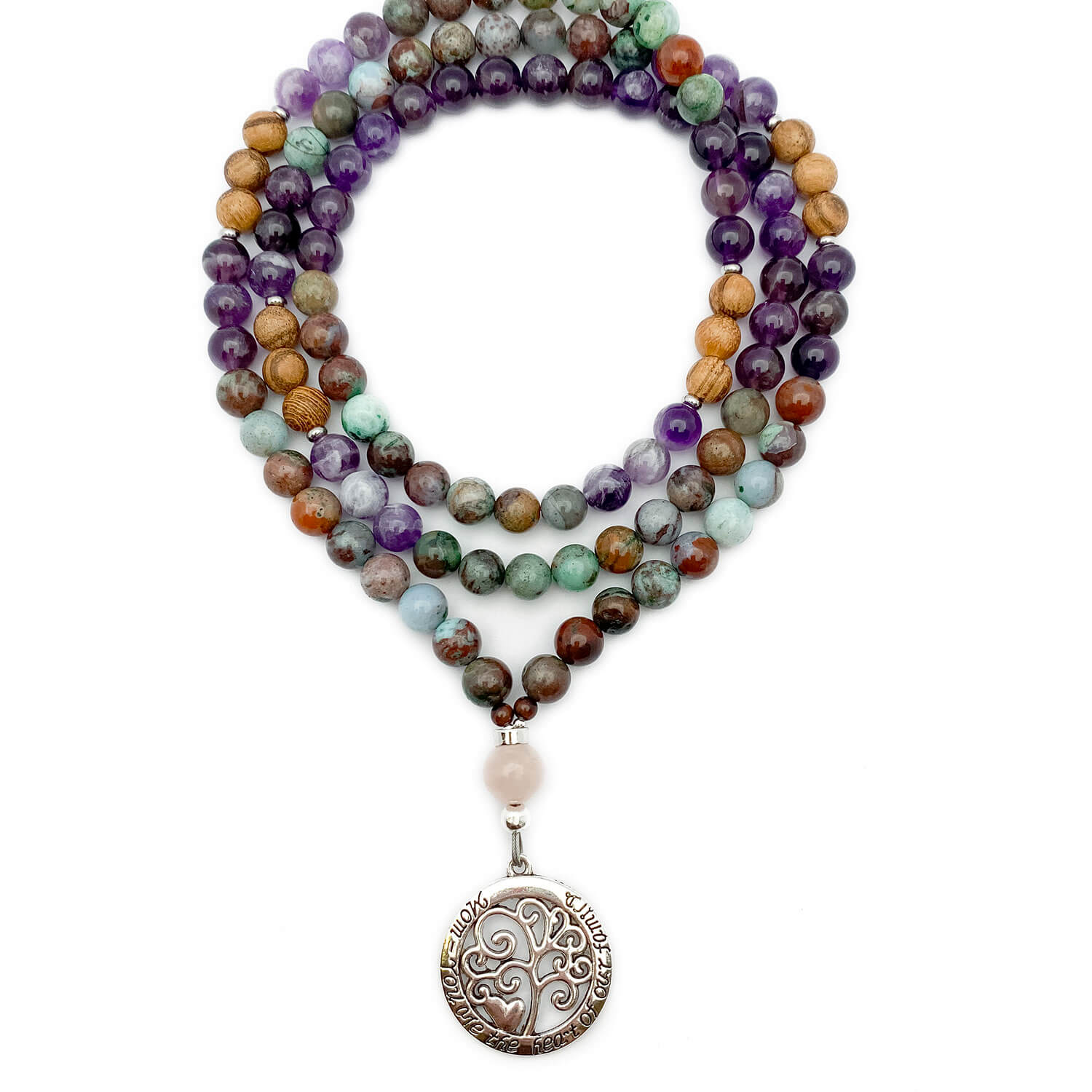 "Mom You Are The Heart of Our Family" Mala Necklace