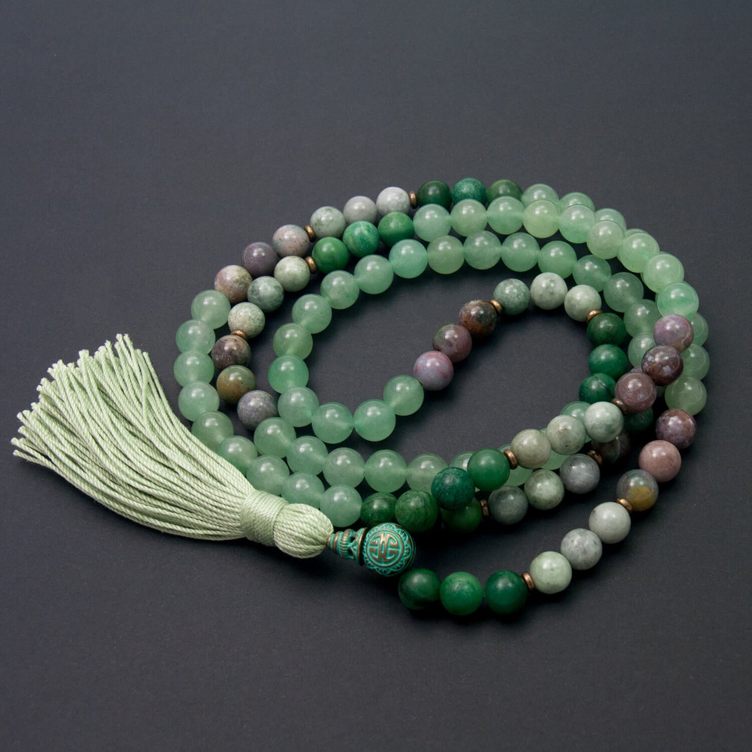 Abundant Blessings Mala, Aventurine, Jade, Agate