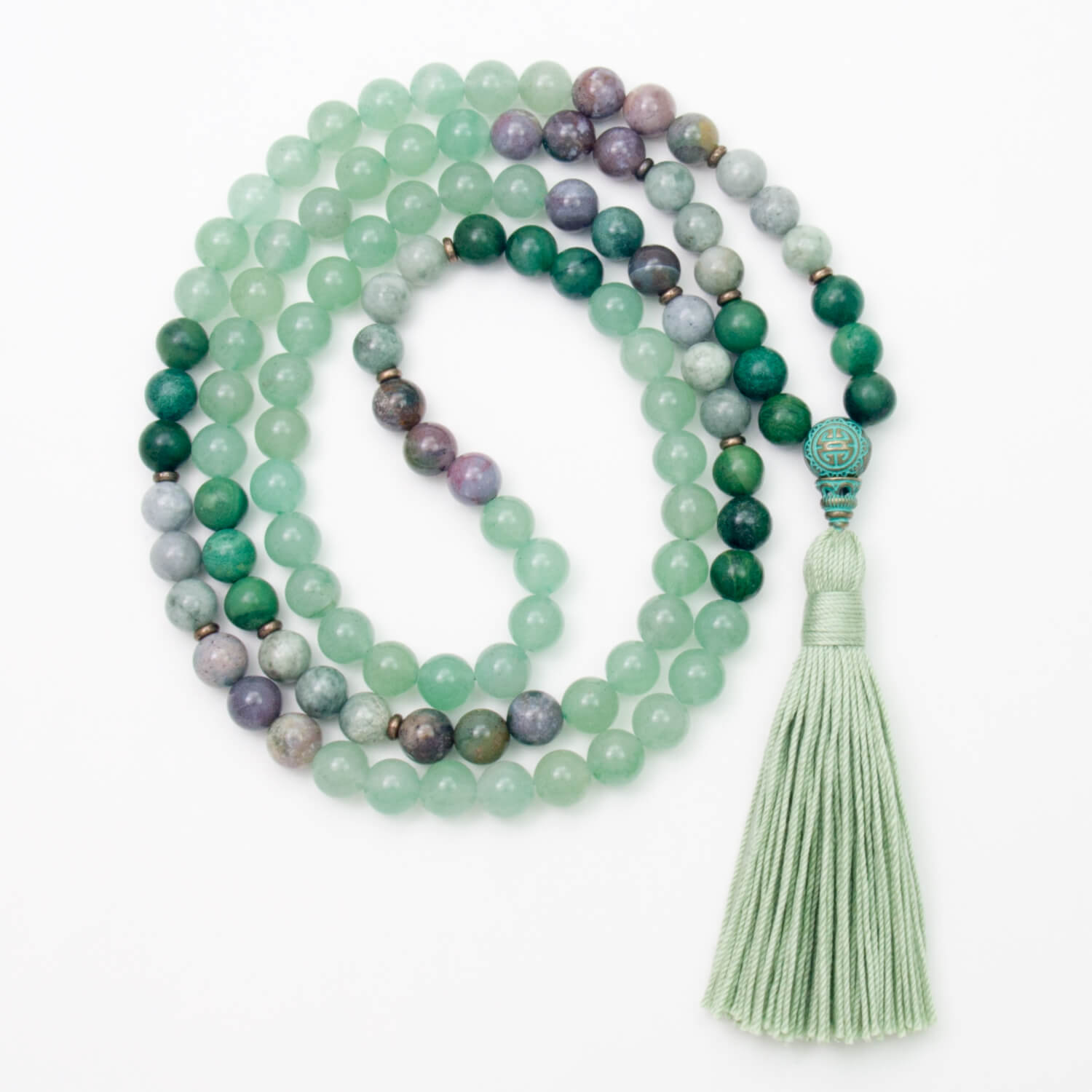 Abundant Blessings Mala, Aventurine, Jade, Agate