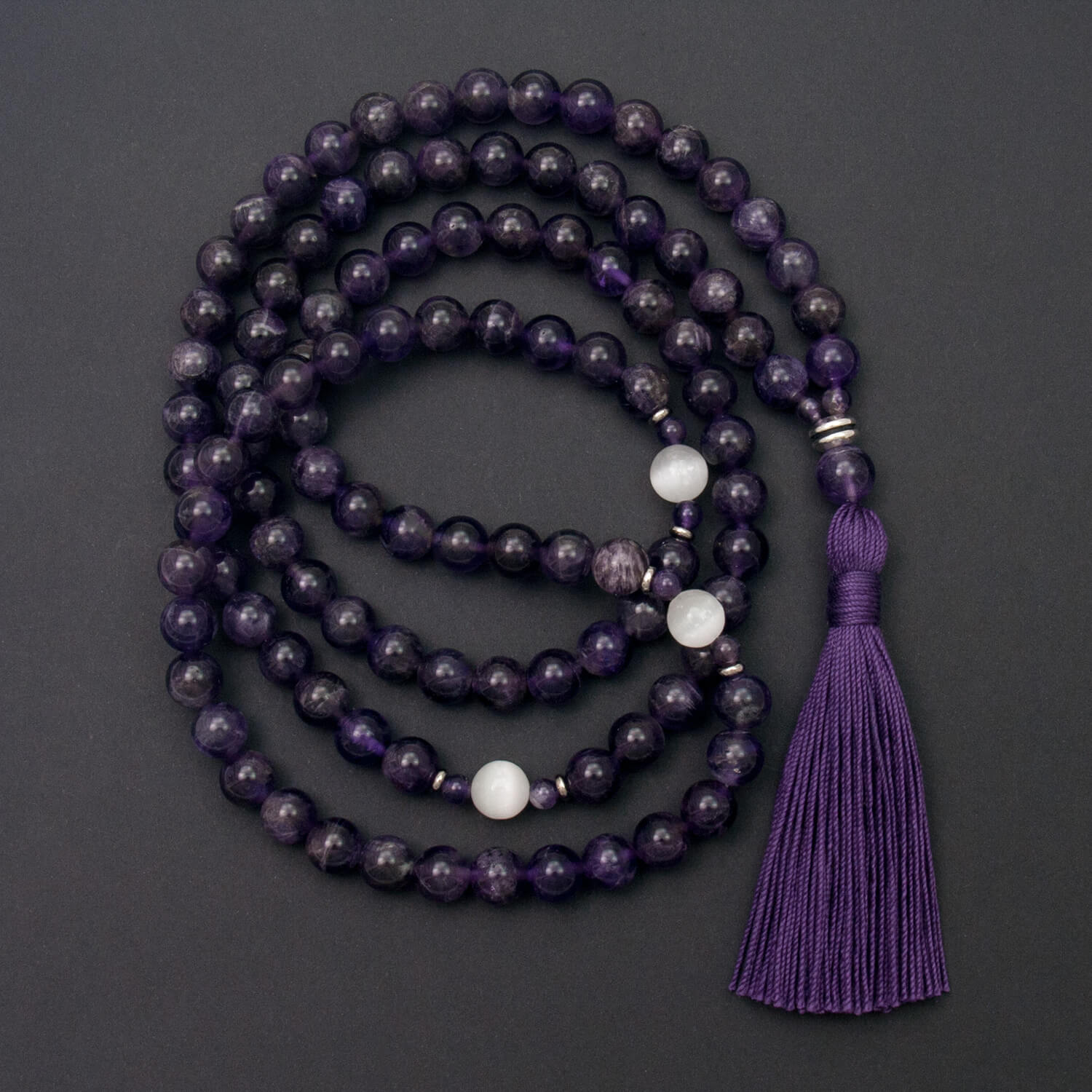 Amethyst Mala with Selenite