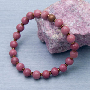 Rhodonite Mantra Bracelet (21 Beads)
