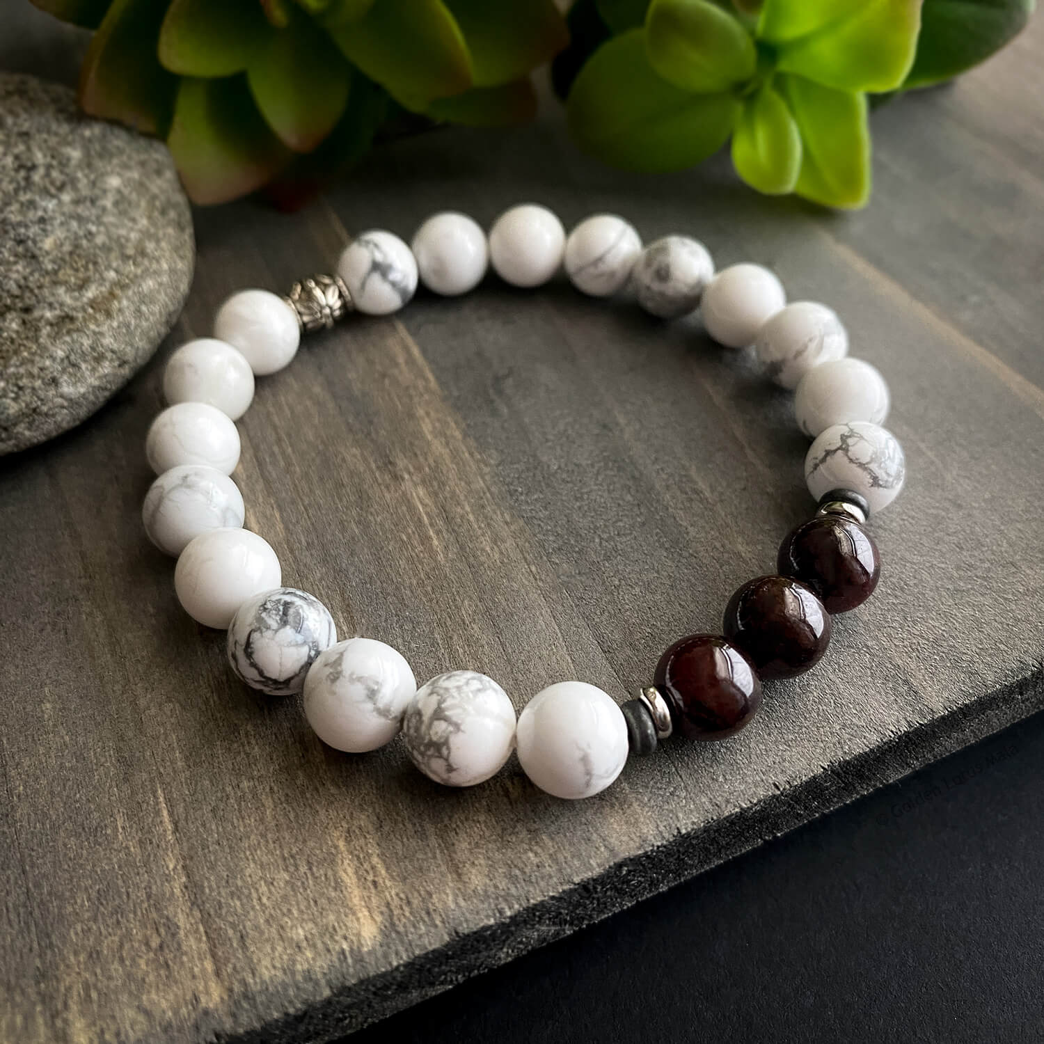 HOWLITE Bracelet-10mm Genuine Howlite Gemstone-white Stone Bracelet-men  White Bracelet-white Bracelet-made in Australia-natural Howlite - Etsy