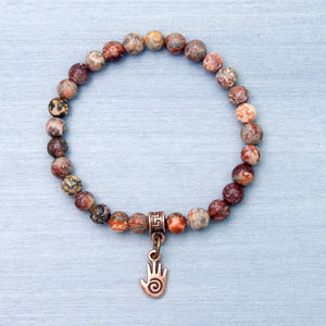 Reiki Healing Hands Bracelet - Leopard Jasper