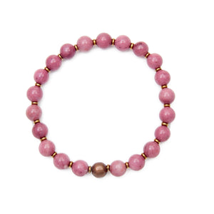 Rhodonite Mantra Bracelet (21 Beads)
