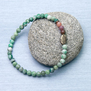 Renewal Bracelet, Green Jasper and Earthy Agate