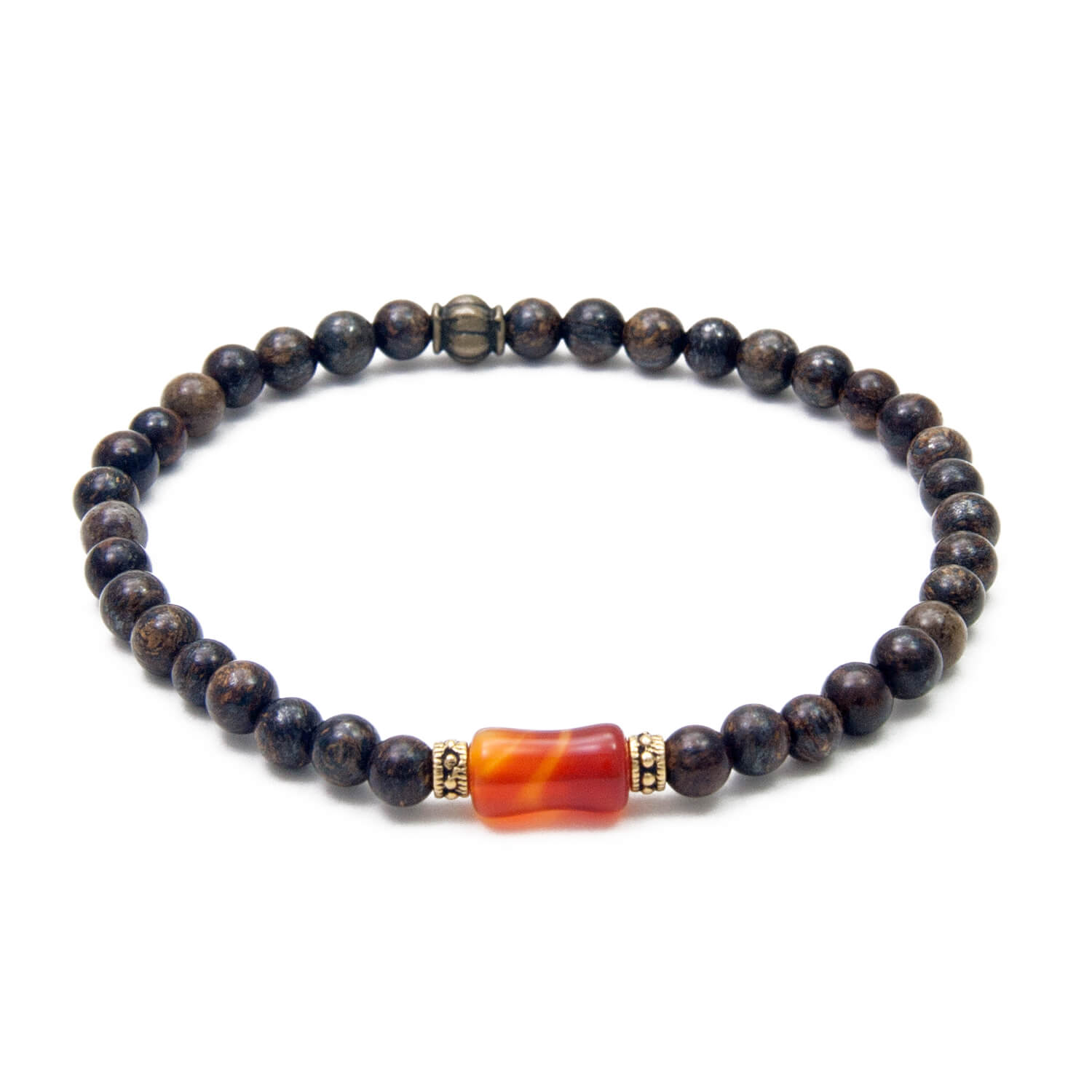 Vitality Bracelet, Bronzite and Carnelian