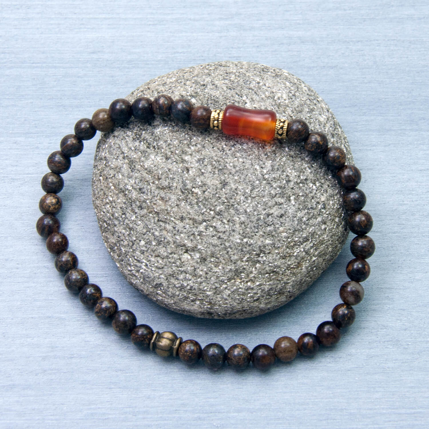 Vitality Bracelet, Bronzite and Carnelian