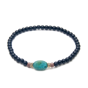 Onyx and Turquoise Dainty Bracelet