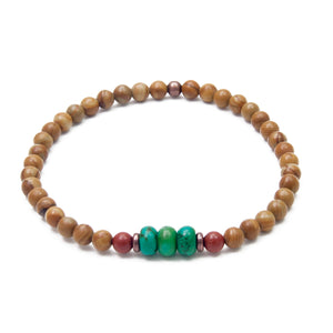 Sanctuary Bracelet, 4mm Jasper and Turquoise