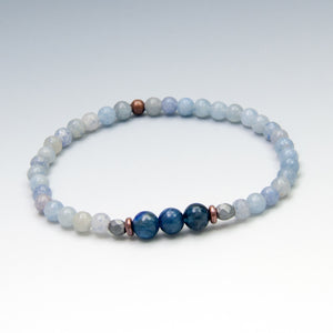 Kyanite and Aventurine Bracelet, Inner Harmony and Self-Expression