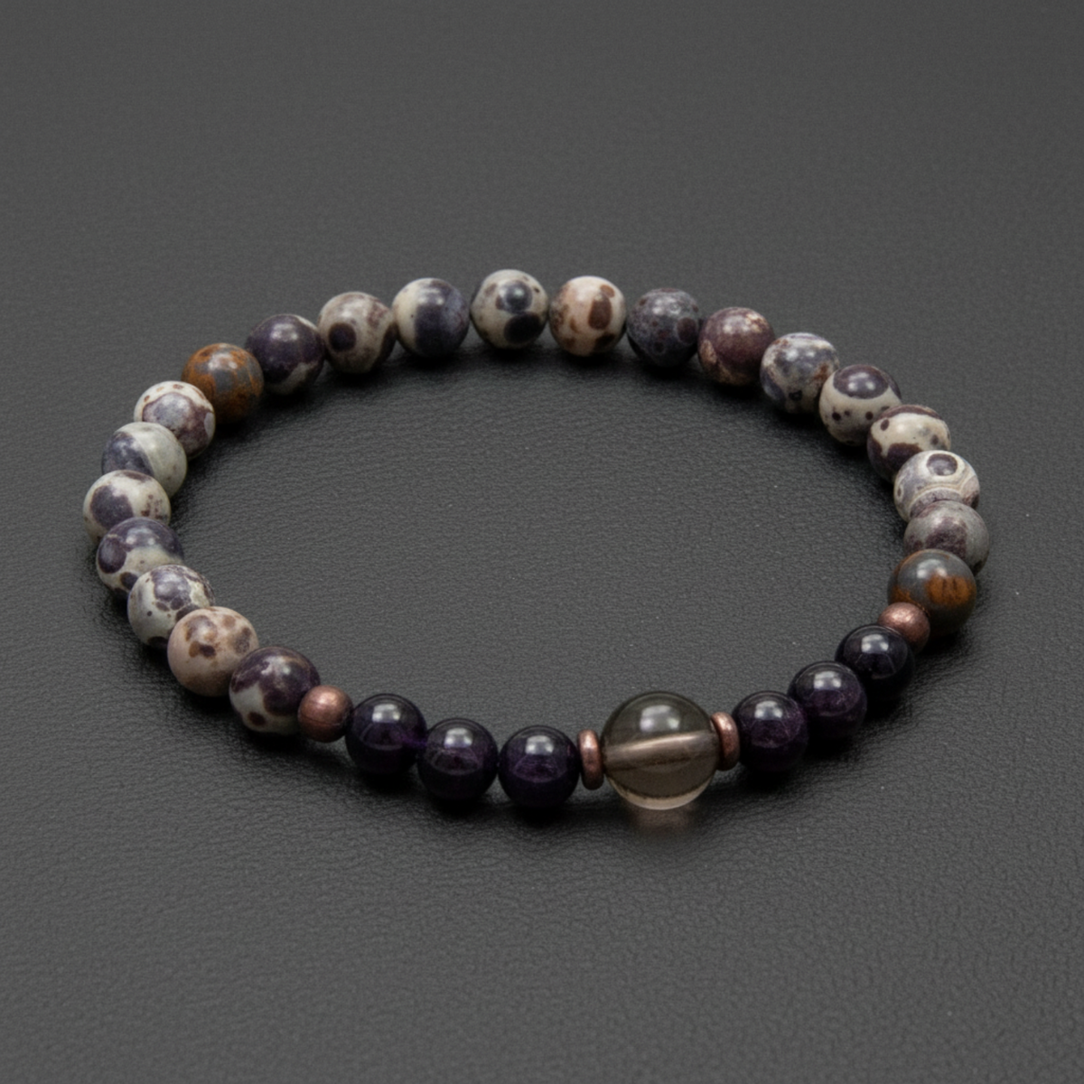Manifesting Bracelet, Jasper and Garnet with Smoky Quartz