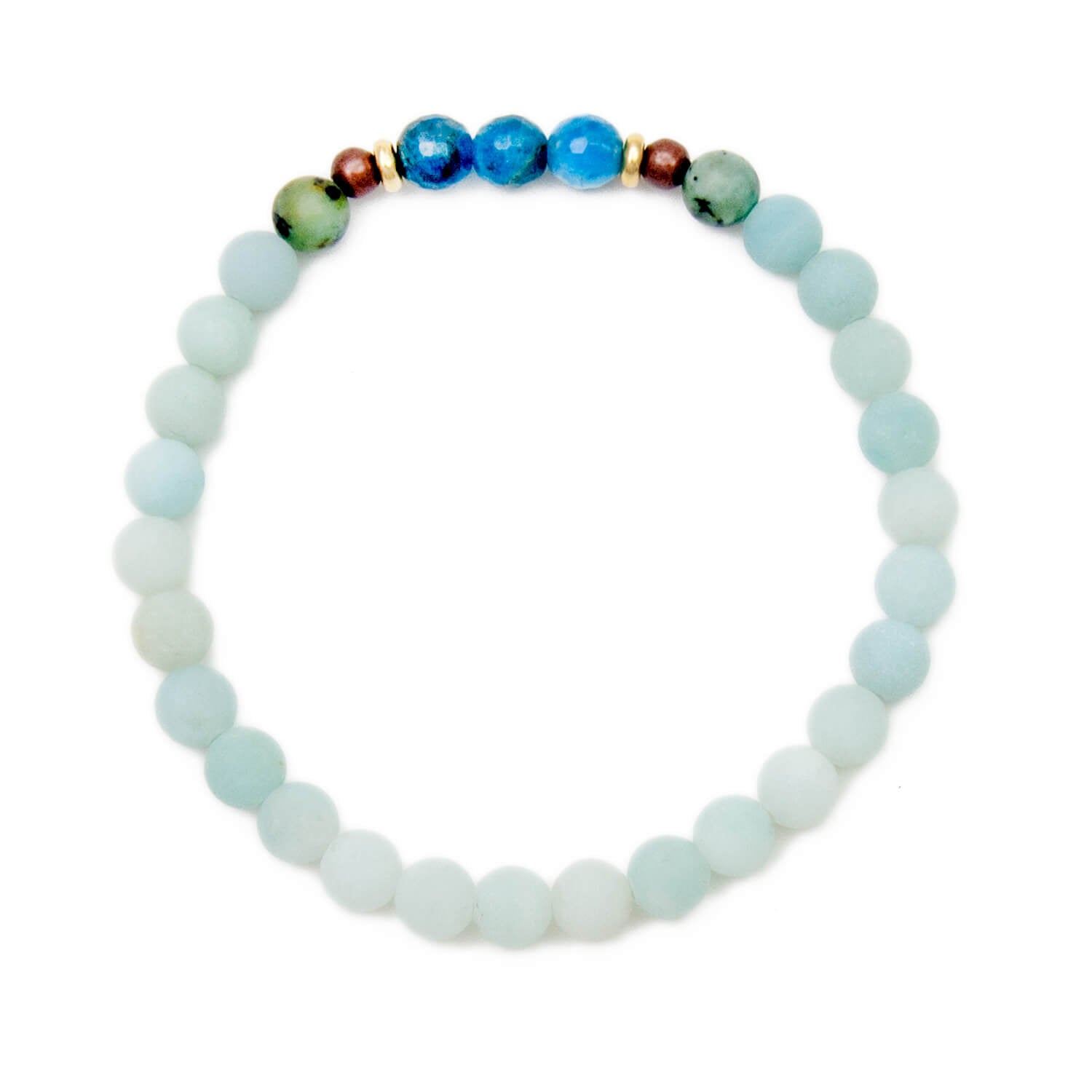 Amazonite and Apatite Bracelet, Throat Chakra, Transformation