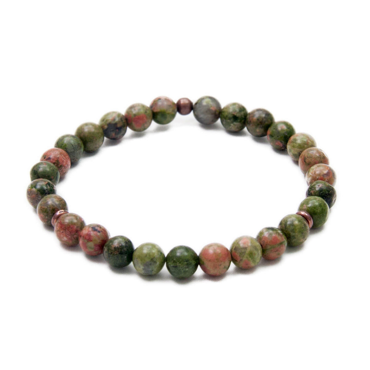 Unakite Stone of Visions, 27 Bead Wrist Mala Bracelet