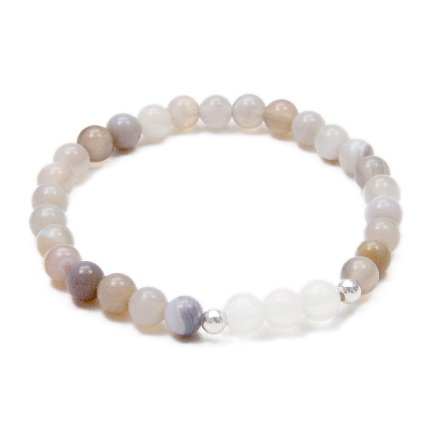Agate Bracelet with Selenite, Harmony and Grounding